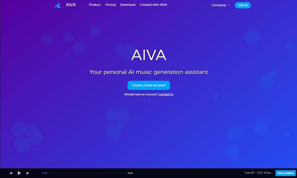 AIVA - Artificial Intelligence Virtual Artist