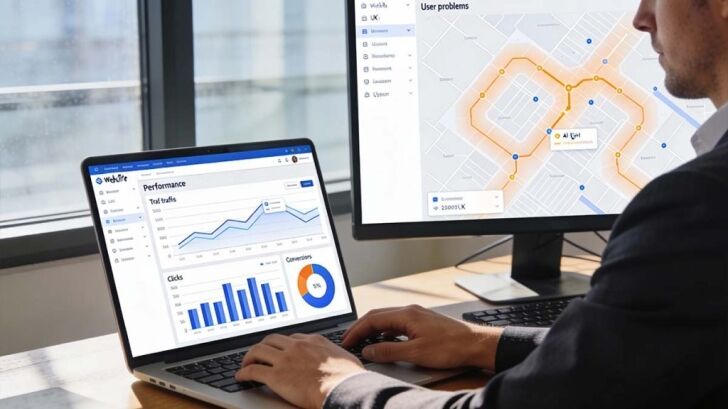 AI analysing website analytics to improve user behaviour and conversion results