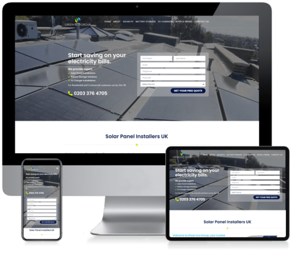 High converting landing page design London built for Google Ads and PPC campaigns to generate quality business leads