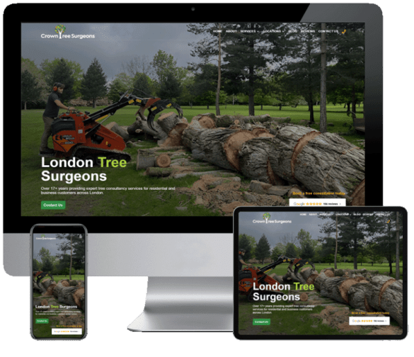 Web design London agency with over 300 five star Google reviews showing trusted results for business websites