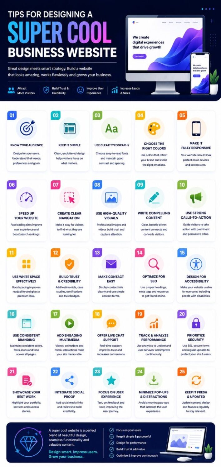 Tips for designing a super cool business website