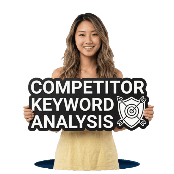 Competitor keyword analysis services identifying ranking opportunities, content gaps and search terms used by competitors