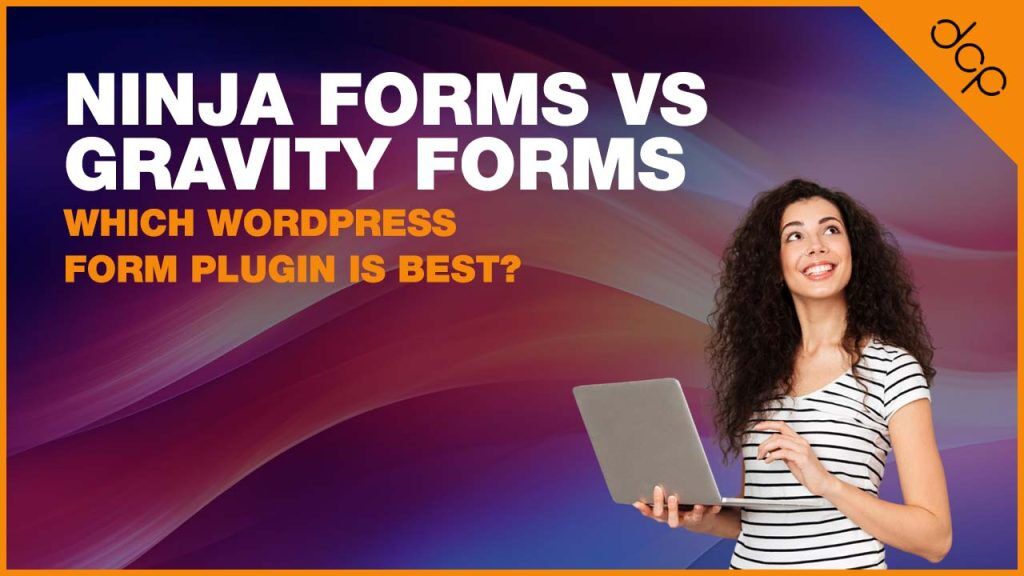Ninja Forms vs Gravity Forms comparison infographic showing pricing, features, integrations, payments, conditional logic and support differences for WordPress websites.