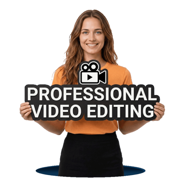 Professional video editing services creating polished business videos, promotional content and branded video productions