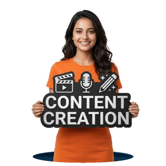 Social media content creation services producing graphics, videos and engaging posts for business marketing campaigns