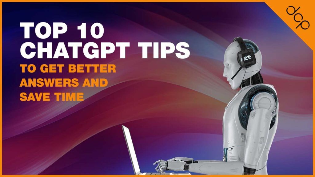 top 10 chatgpt tips ai productivity prompt writing infographic