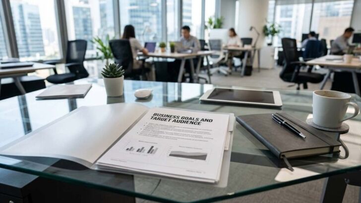 Web design brief covering business goals and target audience